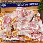 Beef rib TOMAHAWK Australia STEER (young cattle) DIAMANTINA frozen portioned 1 rib +/- 1.6kg (price/kg)